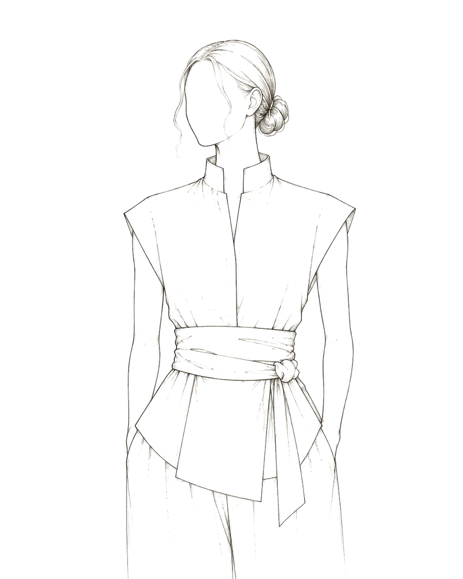 Structured Stand Collar Top sketch
